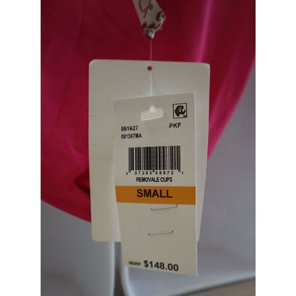 Becca x Rebecca 851627 Sz S Pink Flamingo Virtue Tie Waist 1-Pc Swimsuit $148+ - Picture 6 of 8